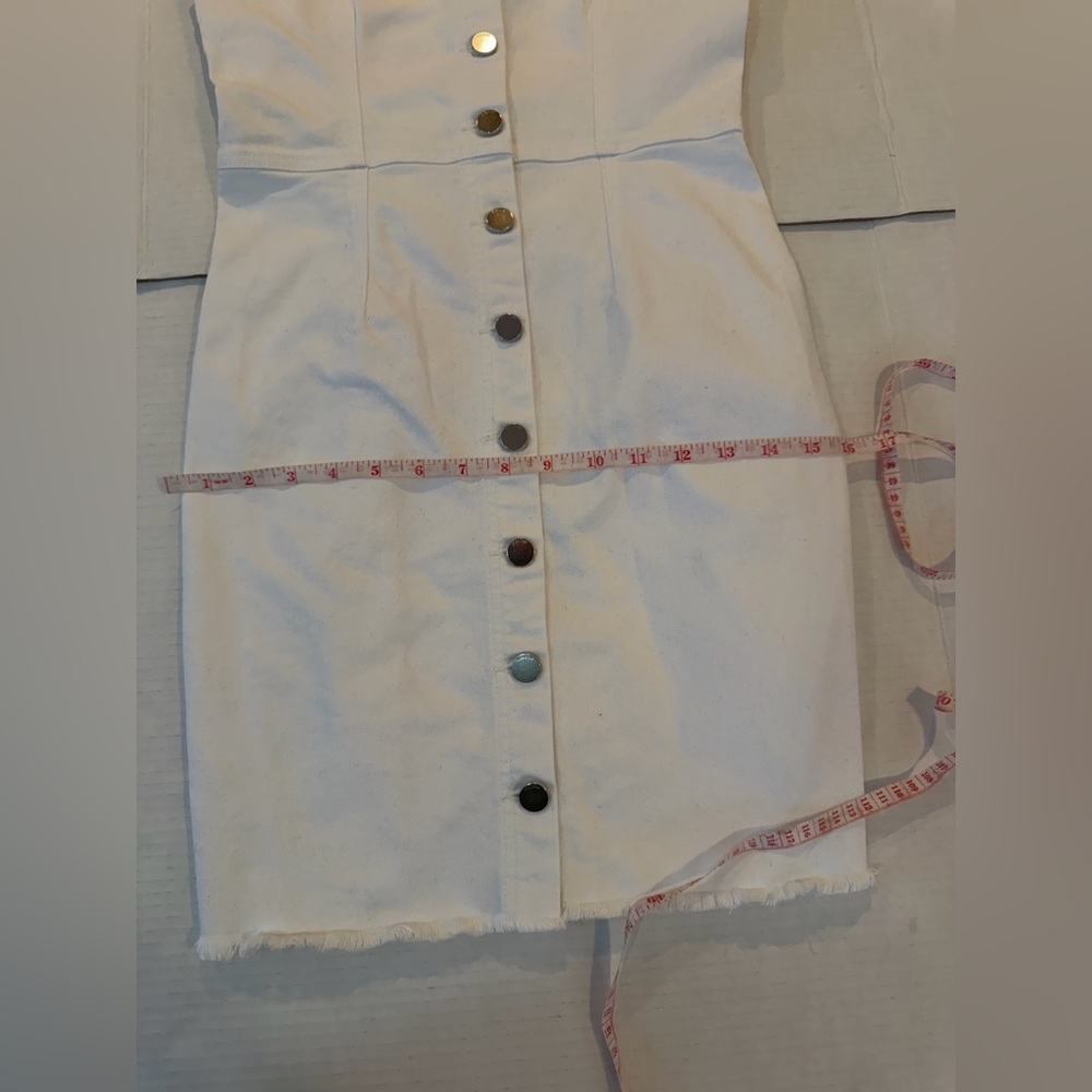 Volcom White Strapless Button-Front Midi Dress Wi… - image 4